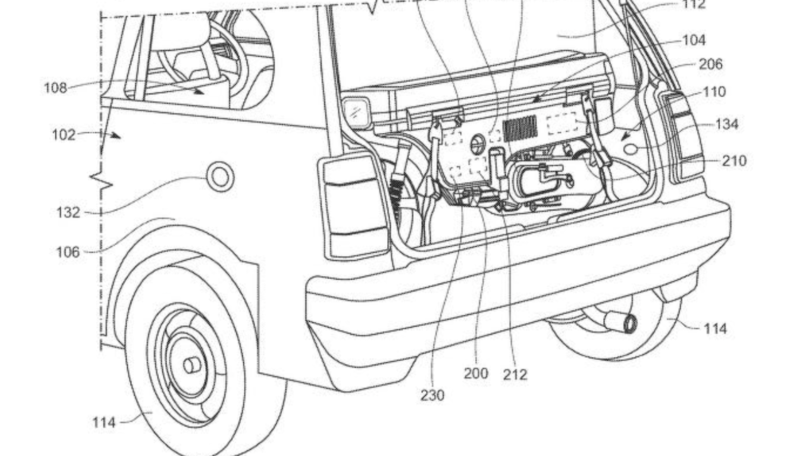 A scooter in the boot of a car